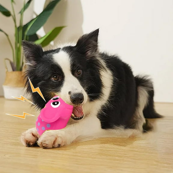 Meitianfacai Puppy Toys with Bite Sound, Interactive Chew Toys for Small Medium Dogs, Dog Dental Cleaning & Gum Massage Toy( Pink )