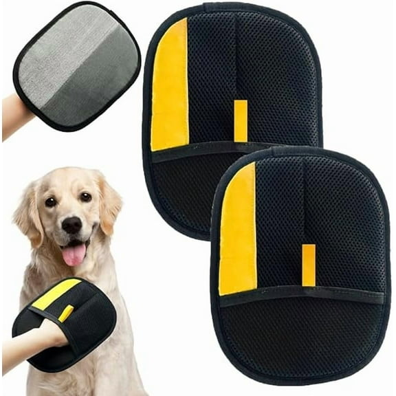 2Pack Pet Hair Remover Gloves,New Electrostatic Pet Hair Removal Gloves, Reusable Grooming Glove for Cats & Dogs