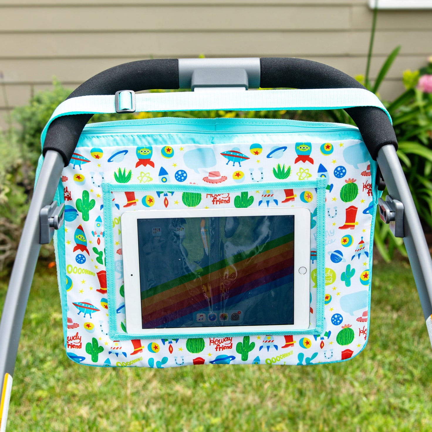 Disney Baby by J.L. Childress 3-IN-1 Kids Travel Tray & Tablet Holder - Car Seat Lap Tray Desk for Toddlers, Road Trip Essentials - Toy Story