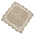 thumbnail image 1 of Square Table Cover Lace Cotton Table Place Mat Dining Pad Cloth Crochet Placemat Cup Mug Tablecloth Tea Coaster Handmade 40/60cm Beige, 1 of 9