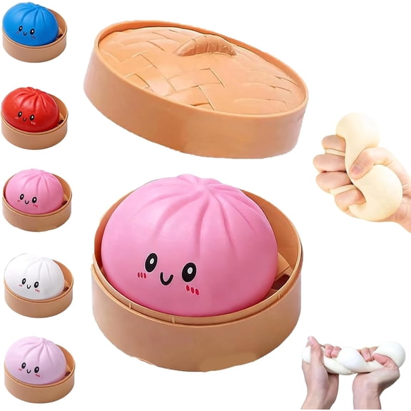Dumpling Squishies Toy, Mega Rainbow Dumplings, Cute Anxiety Relief Fidget Toy, Soft Squeeze Decompression Dough (3.94 in) By PULMCheerger