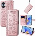 thumbnail image 2 of for Oppo A17 PU Leather Flip Wallet Case, Cute Cat Dog Cartoon Style with Card Slots Holder Phone Cover Case for Oppo A17 MG Rose Gold, 2 of 9
