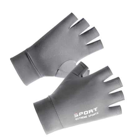 Summer Gloves Workout Gloves Nonslip Breathable half finger gray