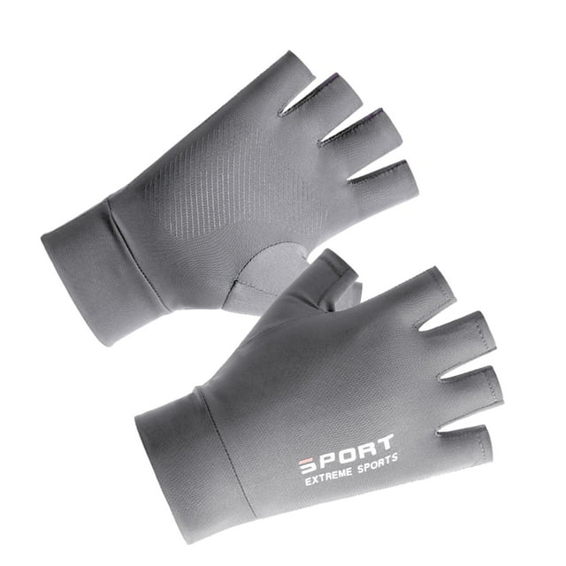 Guantes de verano Zulema seda de hielo medio gris
