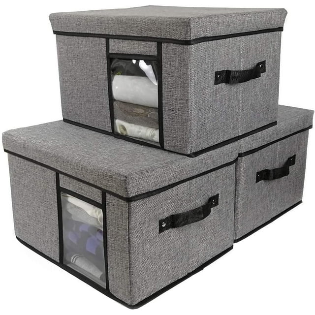 Large Foldable Storage Bins with Lids Fabric Decorative Storage Box Cubes Organizer Containers 1pcs