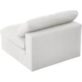 thumbnail image 5 of Meridian Furniture Serene Cream Durable Linen Fabric Deluxe Armless Chair, 5 of 6