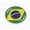 Flexible, variant on Flag of Brazil | 3D Domed CAR Emblem Badge Sticker Flexible Round