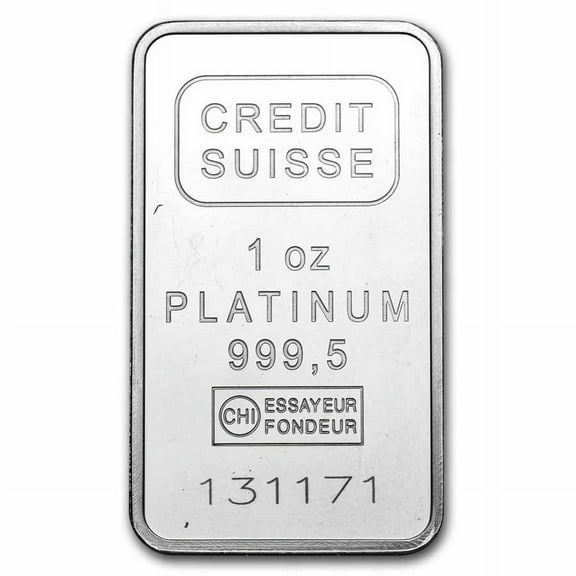 1 oz Platinum Bar - Secondary Market (.999  Fine)