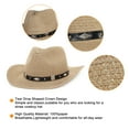 thumbnail image 4 of Straw Cowboy Hat for Women Men Western Sun Hat Wide Brim Summer Belt Cowgirl Hats, 4 of 6