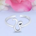 thumbnail image 2 of 9mm - Leo Zodiac Sign Toe Band Ring 925 Sterling Silver Thin Adjustable Stylish Rings for Women, 2 of 5