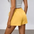 thumbnail image 4 of Resicozy Womens Linen Shorts Summer Casual Wide Leg Drawstring High Waist Beach Shorts Flowy Beach Vacation Pants with Pockets Yellow M, 4 of 5