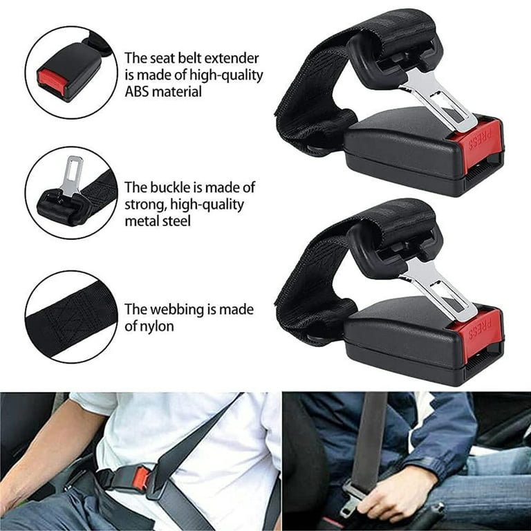 Seat Belt Extender, 2pcs 10 Car Buckle Extender (7/8 Tongue Width)  Accessories for Cars, Easy to Install, Buckle Up and Drive-In Comfort