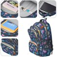 thumbnail image 4 of DarkBlue Cartoon Dinosaurs Rainbow Volcanoes Cute School Backpack Bag with Padded Back and Adjustable Shoulder Straps 16.9 X 12.6 X 5.9 Inches, 4 of 5