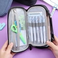 thumbnail image 4 of SSZMDLB Large Capacity Pen Case, Multifunctional Canvas Stationery Organizer, Multi Layer Portable Storage Bag for Study, Office Supplies and Study Essentials, Simple Design Pencil Pouch, 4 of 6
