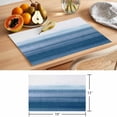 thumbnail image 6 of Haze Blue White Ombre Placemats Set of 6 Vintage Gradient Striped Aesthetics Place Mats Indoor Wipeable Table Mats Washable Dining Table Placemats for Kitchen Holiday Party Home Decor 13x19 Inch, 6 of 9