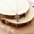 thumbnail image 2 of Cross Necklace. 14" Stainless Steel Cable Chain. Cross Necklace. Baptism Gift. Religious Gift, 2 of 6