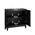 thumbnail image 6 of 31.5" Vintage Carved Buffet Cabinet with Storage, Wooden Sideboard Accent Cabinet with Adjustable Shelves and 2 Doors, Coffee Bar for Living Room, Dining Room, Kitchen, Black, 6 of 7