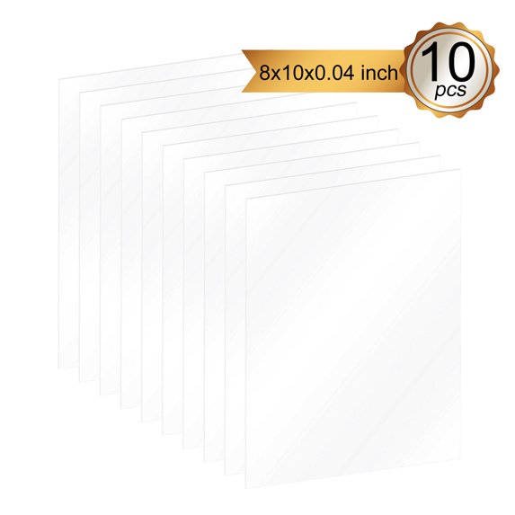 LELINTA 8x10 inch Acrylic Sheet for Protective Sneeze Guard, Pack of 2/5/10, Clear PET Sheet/Plexiglass Panels, Transparent Protection Shield Plexi Glass Panel Desk Divider