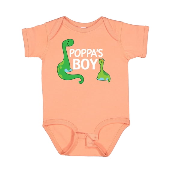 Inktastic Poppa's Boy Grandson Dinosaur Boys Baby Bodysuit