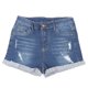 thumbnail image 1 of Pantalones cortos ajustados para mujer, de color liso, con bolsillos y agujeros, de cintura media, rectos, para verano, azul oscuro, XL, 1 of 14