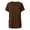 01-Café, variante sur T-shirts à Manches Courtes pour Filles, Col en V, Hauts avec Poches, Mode d'Été Tendance, Doux, Décontractés, Confortables, Ensembles, Vêtements 2026