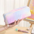 thumbnail image 2 of Canvas Pencil Case Large Capacity 4 Compartments Double Sided Hanging Loop Assorted Colors for Students Teens Adults, 2 of 5