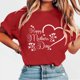 thumbnail image 2 of Tops de Manga Corta de Verano para las Mujeres Imprimir Blusa de Cuello Redondo, Moda Ligera de Poliéster Spandex, 2 of 4