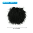 thumbnail image 2 of Uxcell Fluffy Soft Faux Fur Pom Poms for Hats with Snap Button, Black 6Pack, 2 of 6