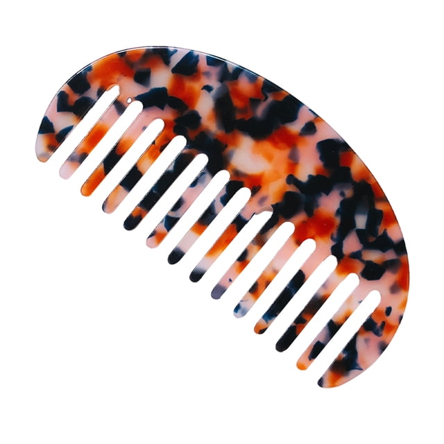 Peine de tablero de acetato Seitruly semicircular cuidado del cabello color carey
