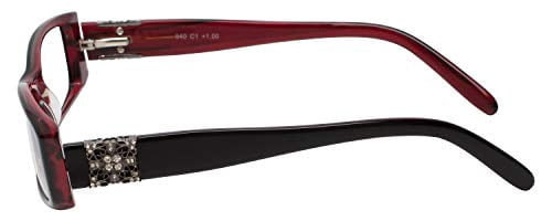 Calabria 840 Techno Optical Anti-Reflective Lens Reading Glasses &Case Red+3.25