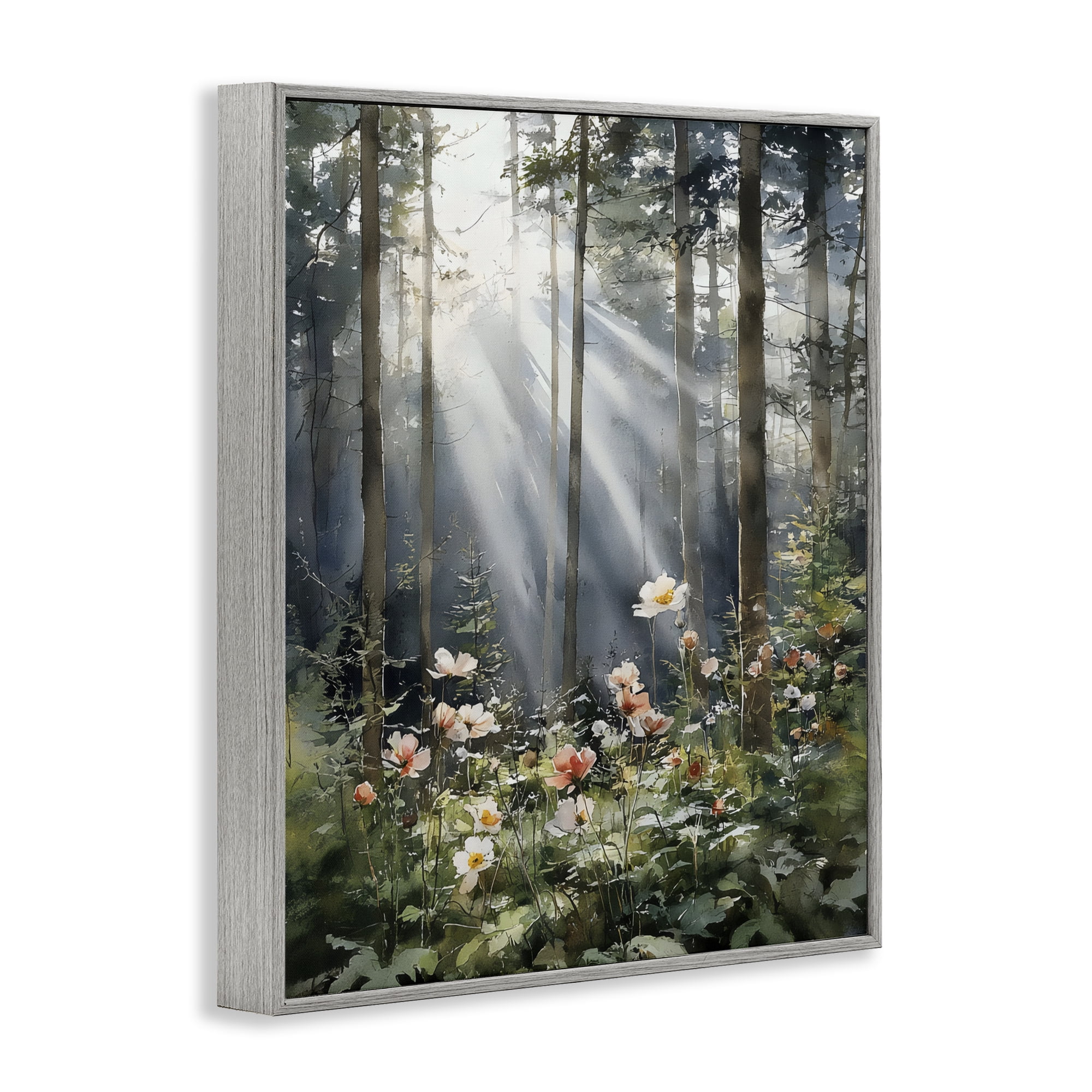 Stupell Industries Sunlit Woods In Morning Gray Framed Giclee Art, design by Franklyn Gregory