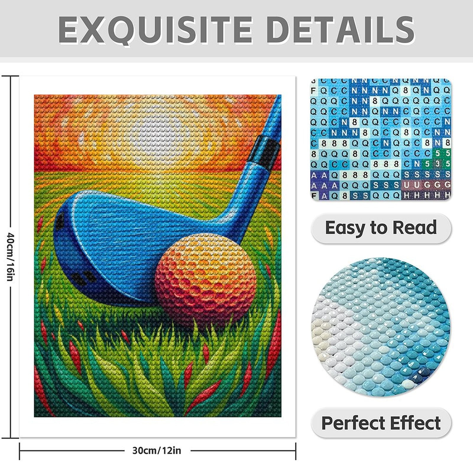 Diamond Art Kits for Adults - 5d Golf Club Sunrise Art Scene Diamond Painting for Adults, Diamond Art for Adults Beginners, Diamond Painting Kits for Adults for Home Wall Decor