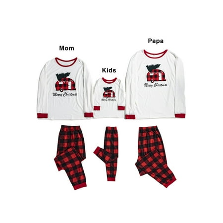 

Hot Christmas Family Plaid Matching Pajamas Set Xmas Adult Women Kids Sleepwear Nightwear Women Men Long Sleeve Pajama Sets Loose Sleepwear Nightwear Casual Home Suit