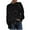 Black, variant on Fesfesfes Sweatshirt for Women Solid Color See-Through Long Sleeve Stand Collar Lace Top Blouse