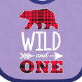 thumbnail image 4 of Inktastic Plaid Bear Wild and 1 with Arrow Boys or Girls Baby Bib, 4 of 4