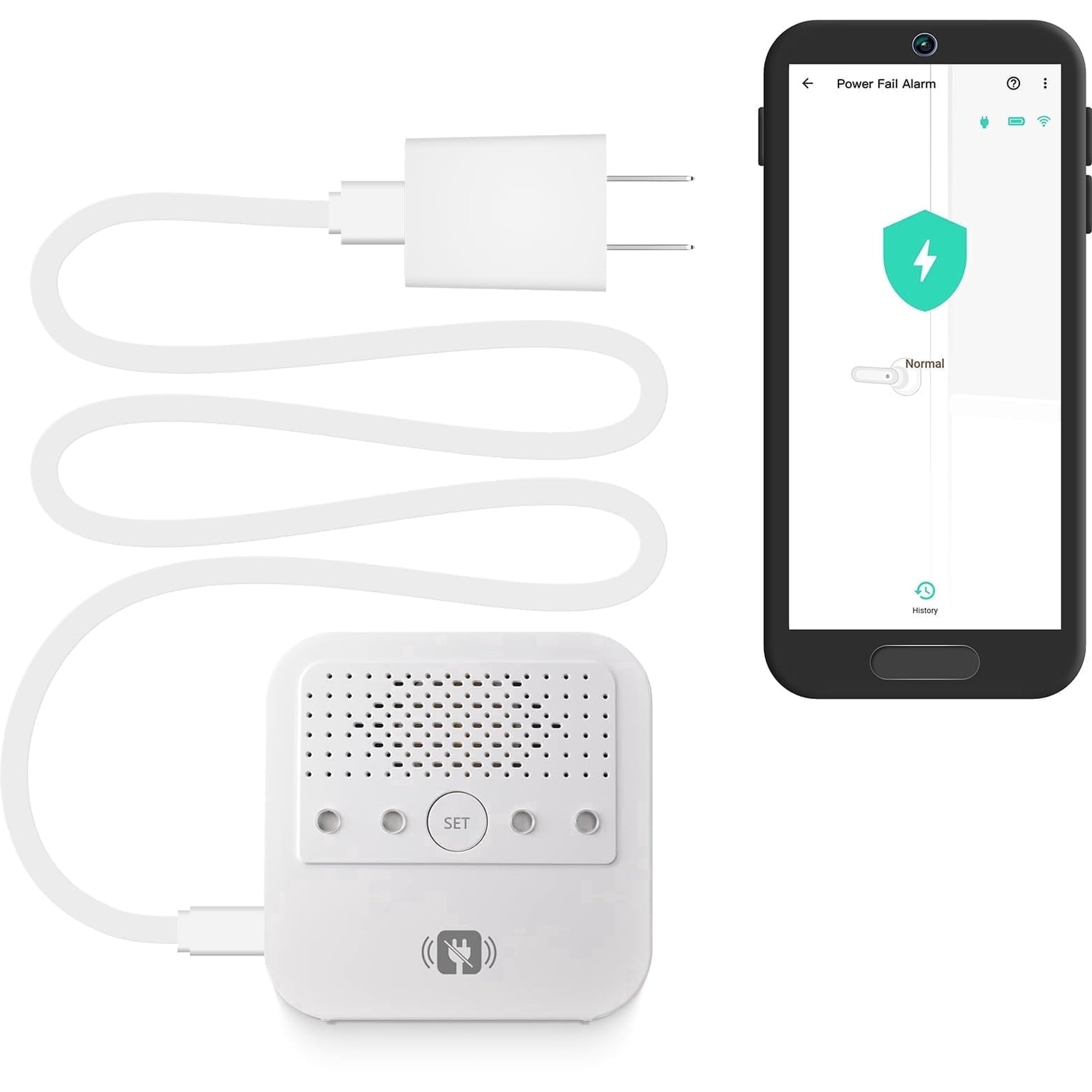 YoLink Smart Power Fail Alarm, AC Power Outage Alert, LoRa Long-Range Wireless, Remote Monitoring, App Alerts, Text/SMS, Email Alerts, YoLink Hub Required!