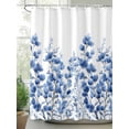 thumbnail image 2 of Shower Curtains Watercolor Leaves Plant Bath Curtain Blue Leaf Waterproof Bathroom Shower Curtain Set with Hooks Decoration 72 x 72 Inches, 2 of 7