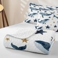 thumbnail image 4 of Erosebridal Sea Whale Bed Spread Queen, Coastal Animal Queen Coverlet Set, Polka Dots Reversible 3-Piece, 1 Quilt and 2 Pillowcases, 4 of 7