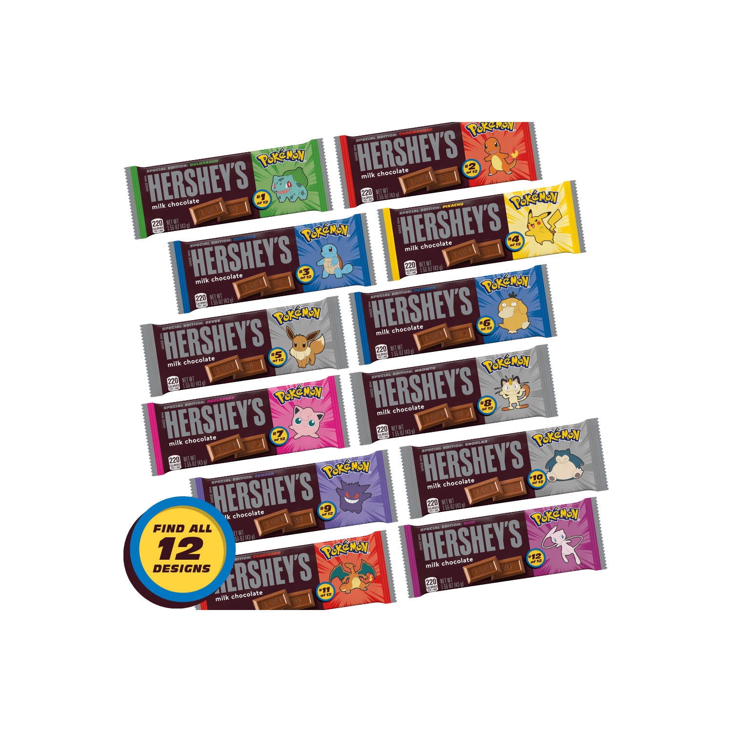 Hershey's Milk Chocolate Pokemon Candy, Bar 1.55 oz
