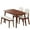 Walnut Brown, variant on Ktaxon Solid Wood Dining Table Set for 4, Mid-Century Dining Room Table with 2 Padded Chairs & Bench, 47.3" Dining Room Set for 4 Family Use, Natural