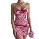 thumbnail image 3 of SAYOO Vestido ajustado para mujer, sin mangas, con estampado de flores, plisado, ajustado, de verano, minivestido de tubo para cóctel SAYOO  moda, 3 of 9