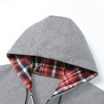 thumbnail image 5 of ShomPort Men's Long Sleeve Quarter Zip Sweatshirt Drawstring Plaid Lining Loose Shirts Plain Sports Fall Winter Hoodies, 5 of 8