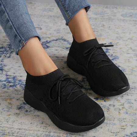 

Women‘s Leisure Knit Sneakers Lightweight Breathable Lace Up Low Top Casual Shoes Women‘s Sport Shoes