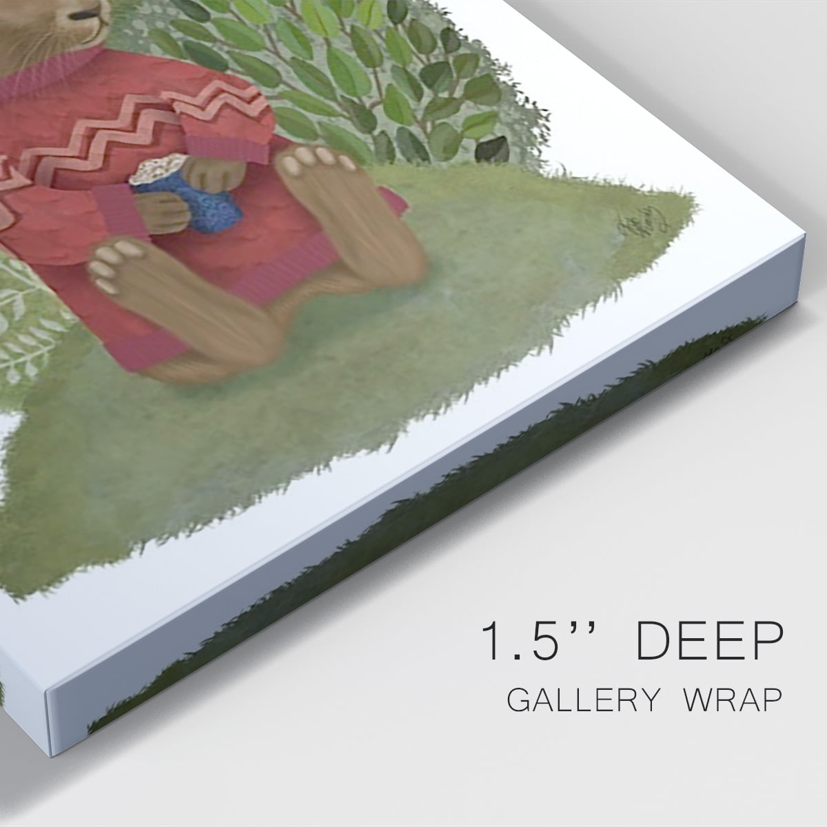 Latte Rabbit in Sweater Premium Gallery Wrapped Canvas - Ready to Hang