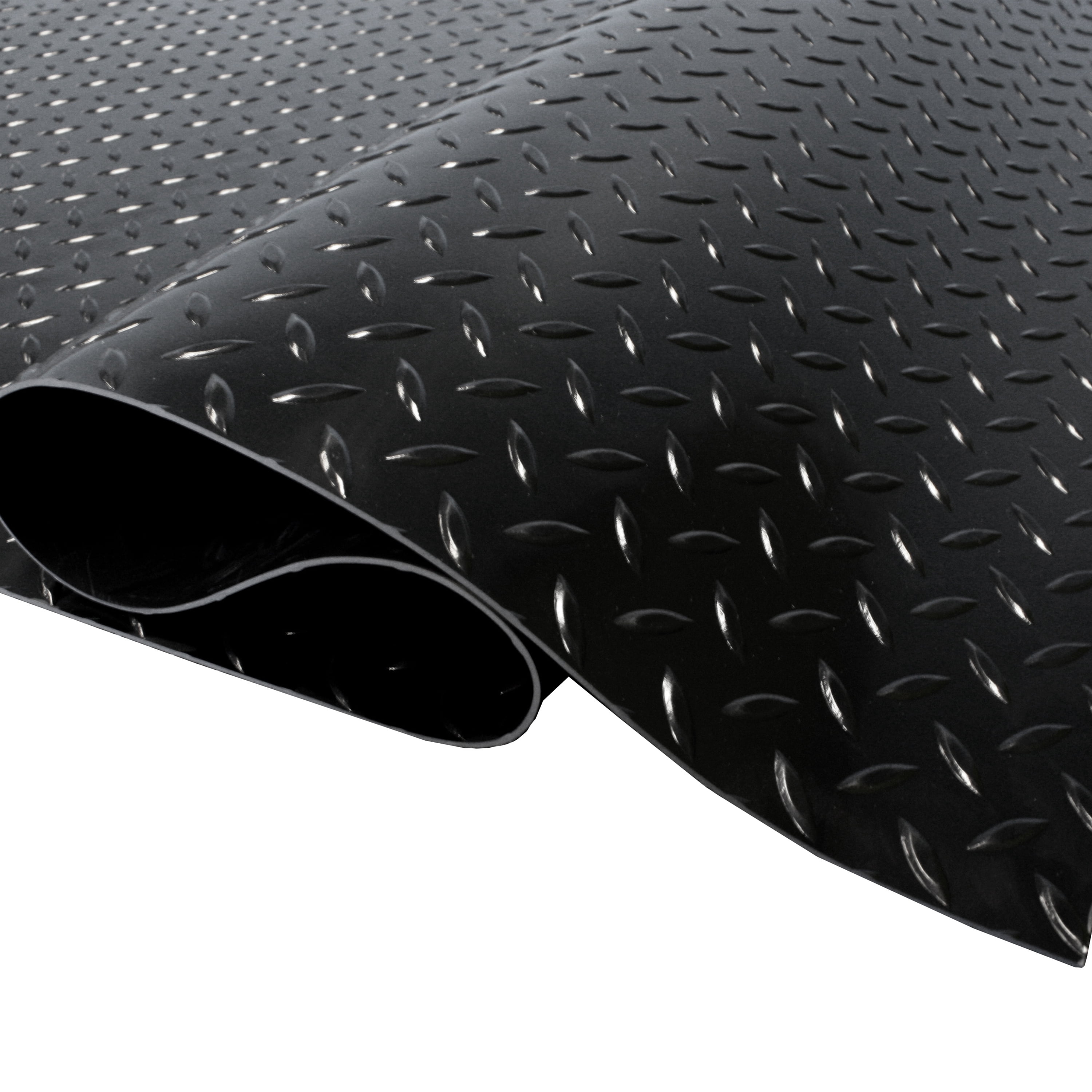 FlooringInc Standard Grade Nitro Garage Roll & Protective Parking Mats, Midnight Black, Diamond, 7.5'x25'