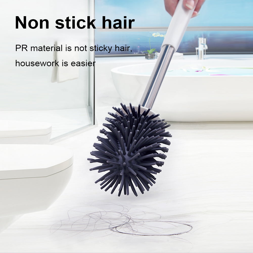 Details about   Toilet Brush and Holder Set Soft TPR Bristles Cleaning Bowl brush For Bathroom