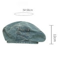 thumbnail image 3 of Franhais Women Washed Denim Beret Hat Classical Denim Beret with Peak Brim British Style Travelling Caps, 3 of 8