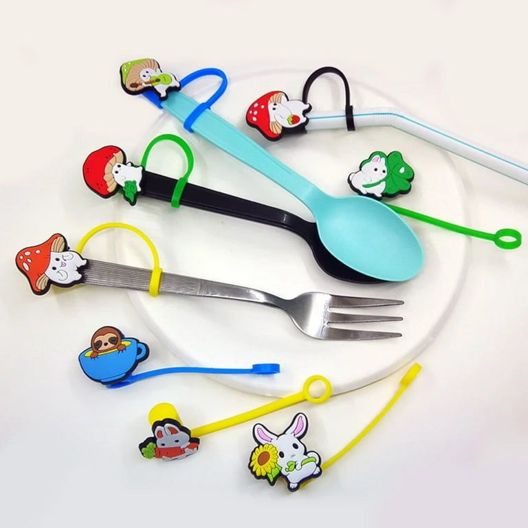 4 Pieces Silicone Straw Tips Cover Reusable Drinking Lids Anti-dust for 7-8  mm Straws (Not include Straw)