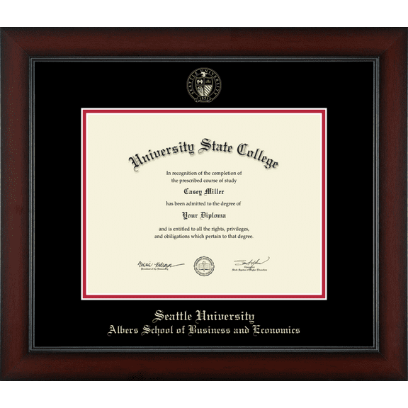 Seattle University Albers School of Business and Economics Diploma Frame, Document Size 11" x 8.5"