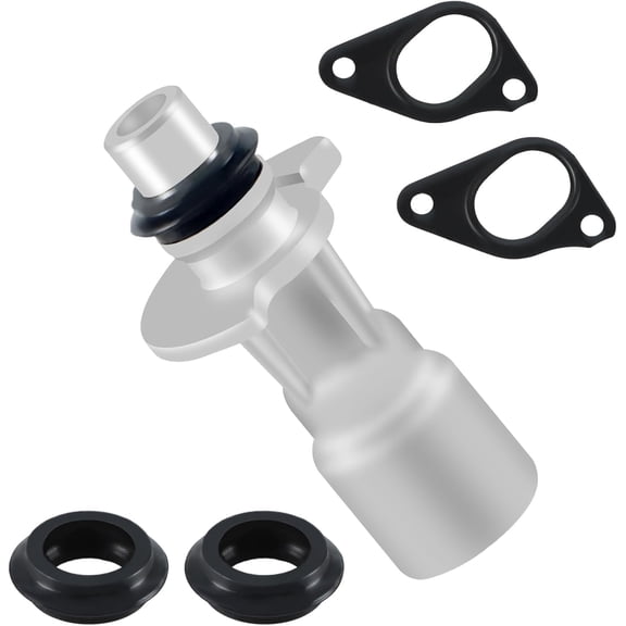 Upgrade Aluminum Engine Oil Cooler Inlet Connector Compatible with Land Rover LR4 Range Rover Sport, with Two Water Pump Gaskets Replaces# LR028136 LR030593 LR049370 C2Z18658